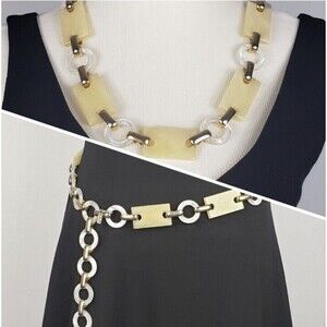 VINTAGE DESIGNER YSL YVES SAINT LAURENT  LUCITE LINK   BELT or NECKLACE 1970S